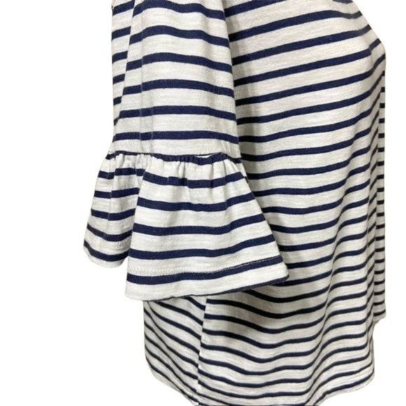 Zara Oversized Striped Top Blue White Size Large - Picture 4 of 5